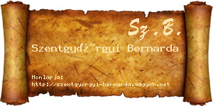 Szentgyörgyi Bernarda névjegykártya